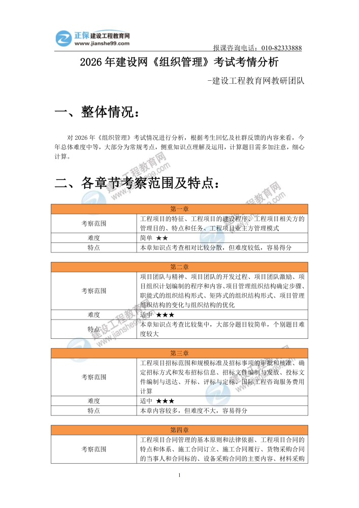 2026 年咨询工程师《组织管理》考试考情分析