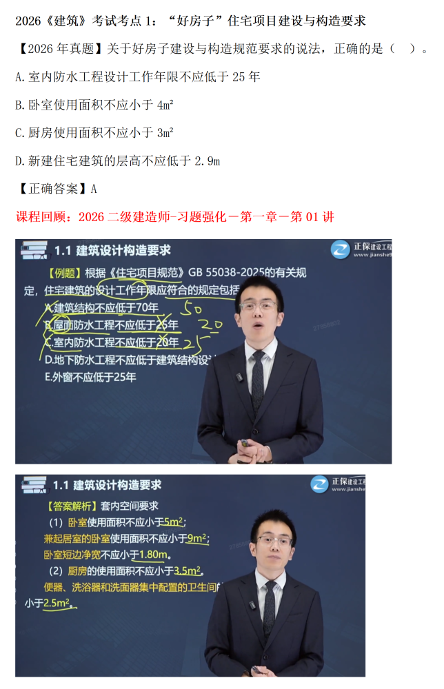 【考情】2026年二级建造师《建筑》考试考点回顾/分析