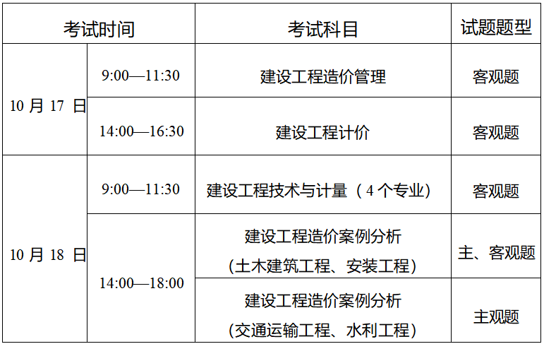 考试时间 考试时间