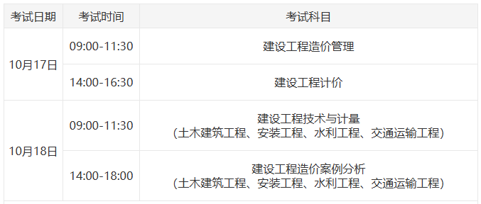 考试时间 考试时间